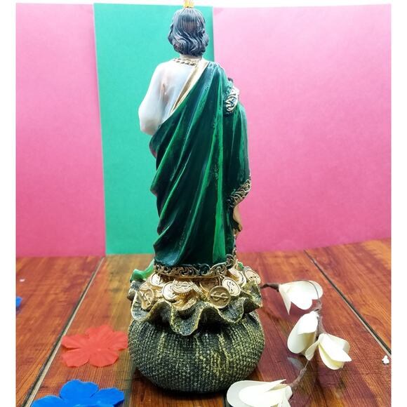 10" Saint  Jude Figure Statue Money Sack I San Judas Saco Monedas - Picture 6 of 8